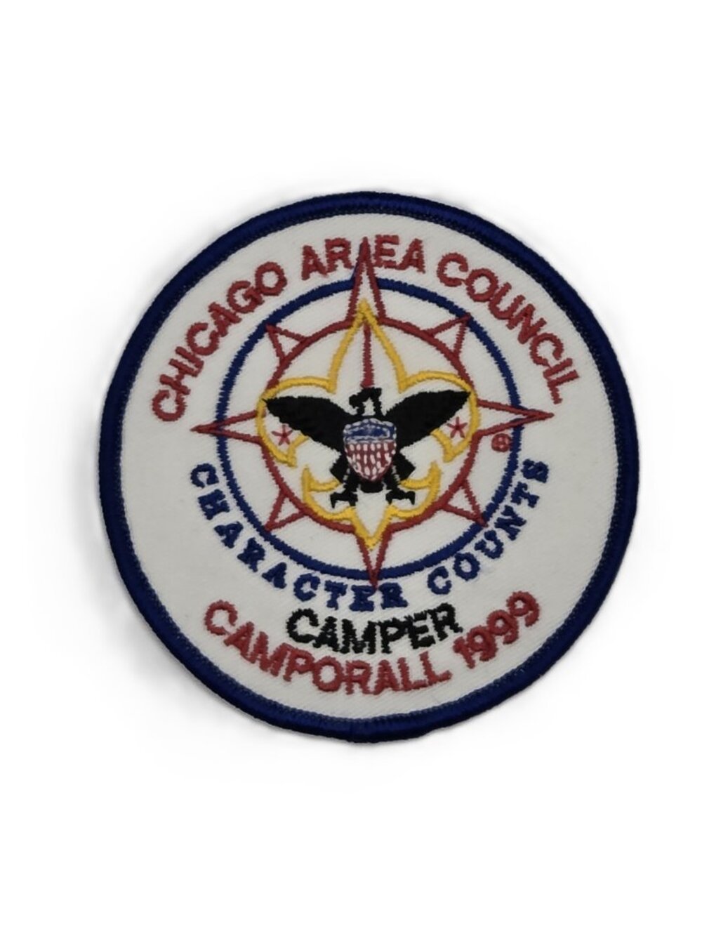Vintage Chicago Area Council Character Counts Camporall 1999 Camper Patch